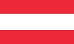 Flag of Austria: three horizontal stripes red–white–red, national symbol of Austria