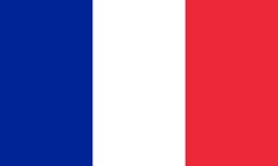 French flag with three vertical stripes blue, white, and red (left to right)