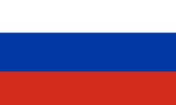 Flag of Russia with horizontal white, blue, and red stripes from top to bottom.