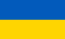 Flag of Ukraine: blue stripe on top, yellow stripe on bottom